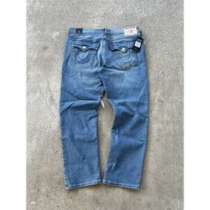 True Religion Geno Big T Flap Slim Jeans Mens 36x30 Fit Flap Pocket Denim‎ Pants